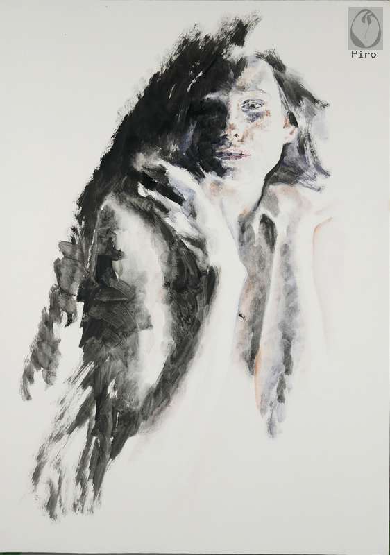 oil on paper - olio su carta di Piro